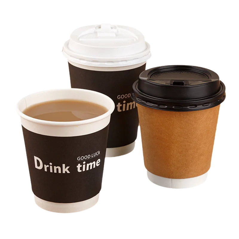 Logo Design 8 10 12 16 20 22Oz Double Wall Paper Cup For Hot Drinks Custom Disposable Printed Paper Coffee Cup
