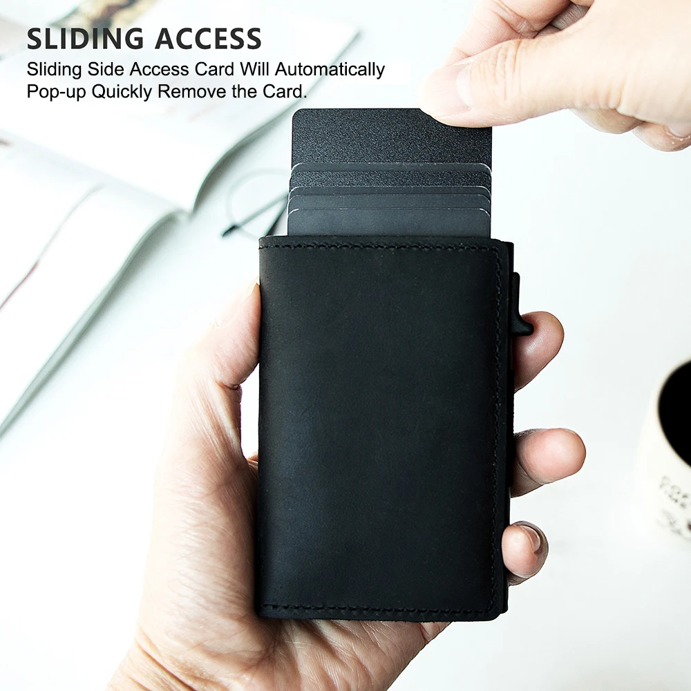 Casekey новейший модный смарт выдвижной бумажник из углеродного волокна и кожи с биркой RFID металлический блокирующий Apple Airtag держатель