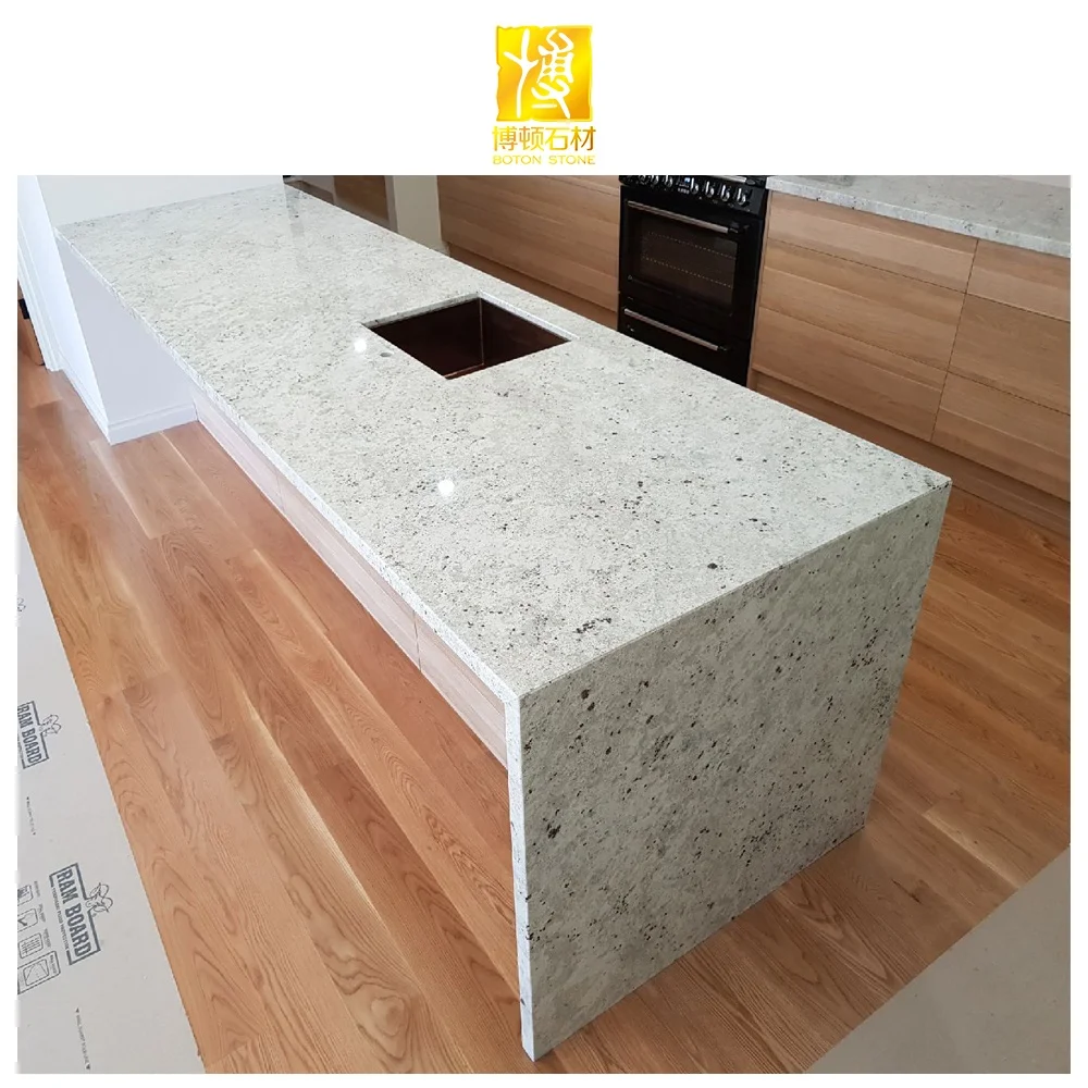 BOTON STONE Factory Polished Cheap White Countertops Worktop Kitchen Granite Benchtops
