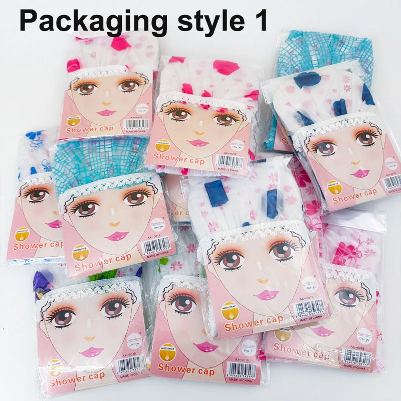 Wholesale double waterproof shower cap woman bath cap custom
