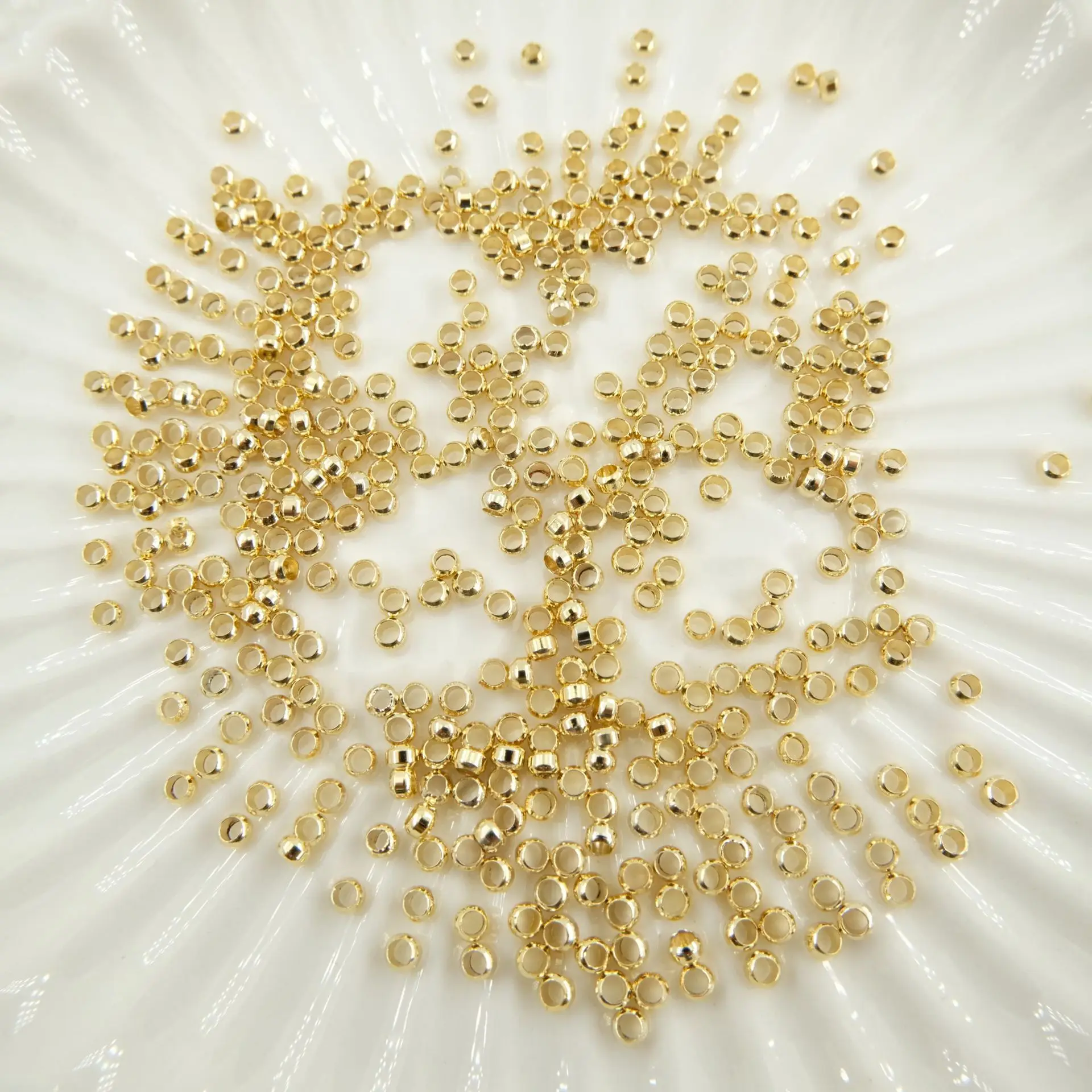 SongYi High Quality 100PCS/Bag 14K 18K Gold Platinum Plated Ball Jewelry Gold Beads Chain DIY Bracelet