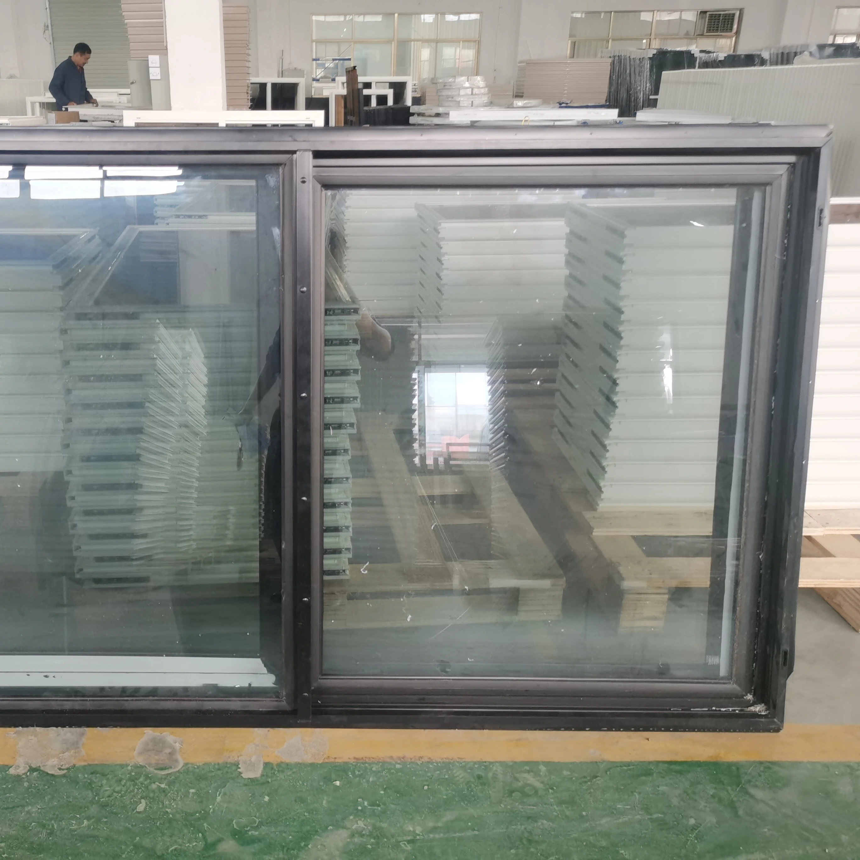 Single hung vinyl black frame glass windows upvc/pvc plastic colors factory window Hot Sale American Style