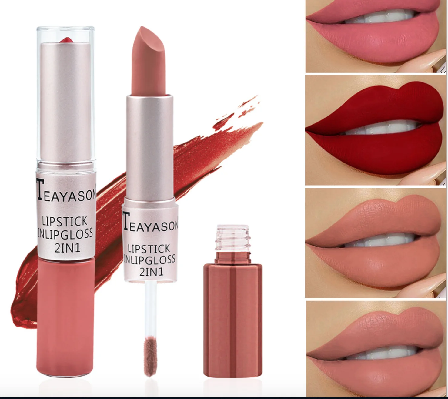 Private Label Multi Color Makeup Matte Waterproof 2in1Liquid Lipstick With Lipstick