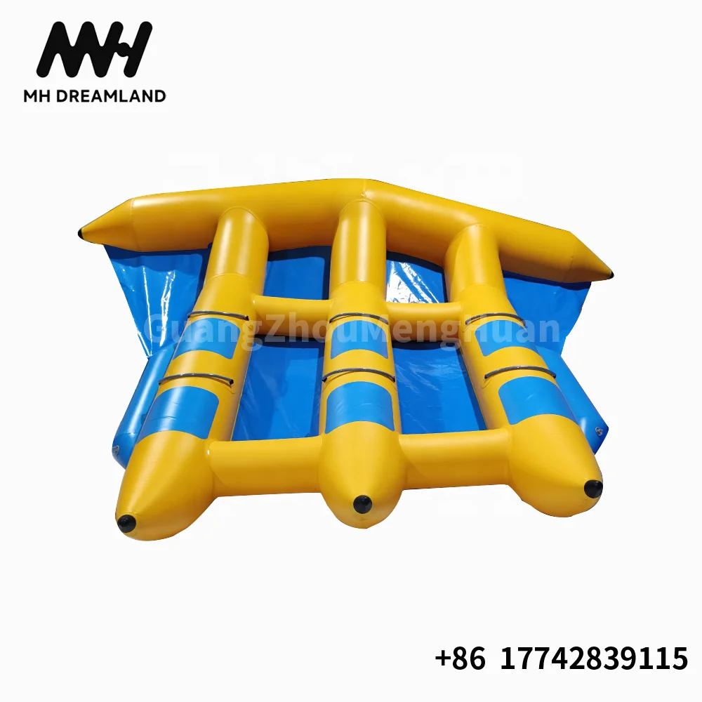 Inflatable Large Flying Fish Banana Double Boat Towable Rotating Toy Kids and Adults for Water Sport Game
