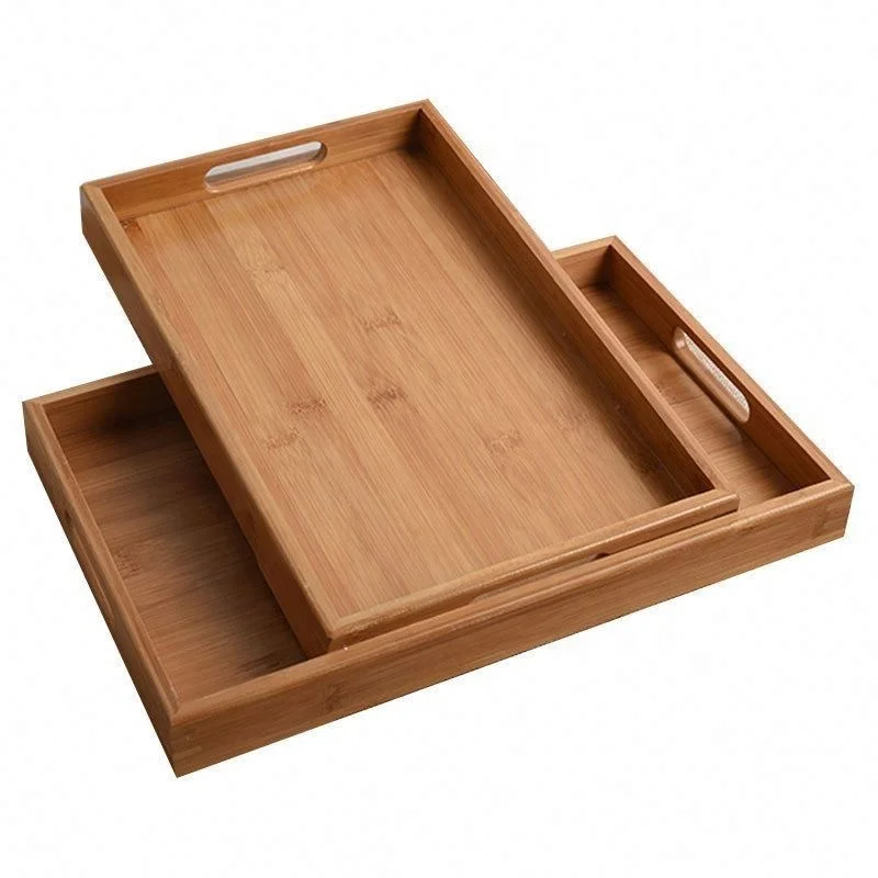 Home Decoration Handle Personalized Wood Coffee Custom Cheap Food Serving Tray