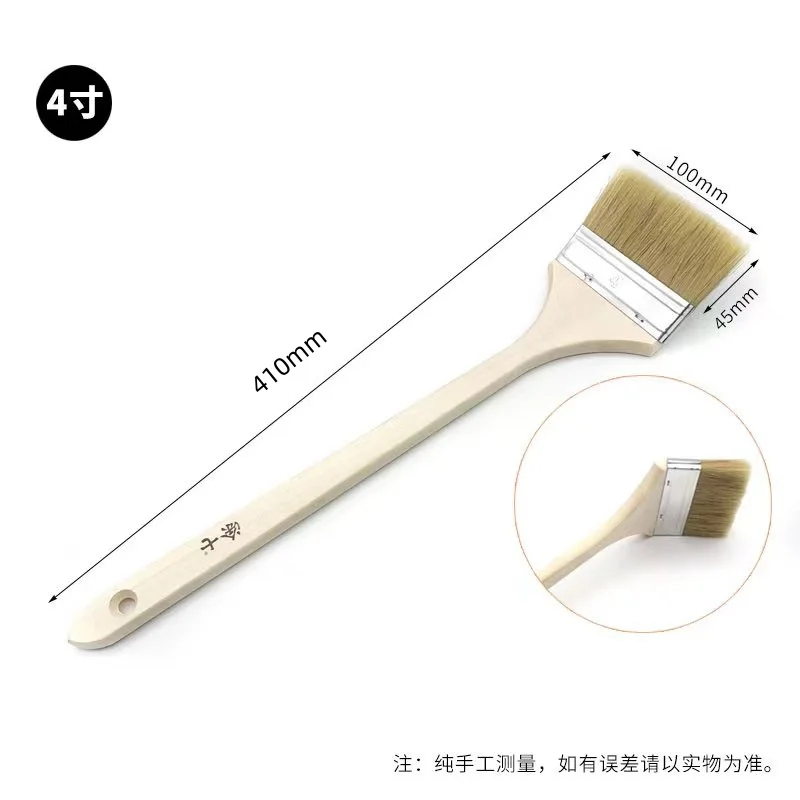 Industrial Grade 2inch Paint Brush Wooden Handle Natural Bristle Angle Bend Curve Long Wall Professionals DIY Customizable OEM