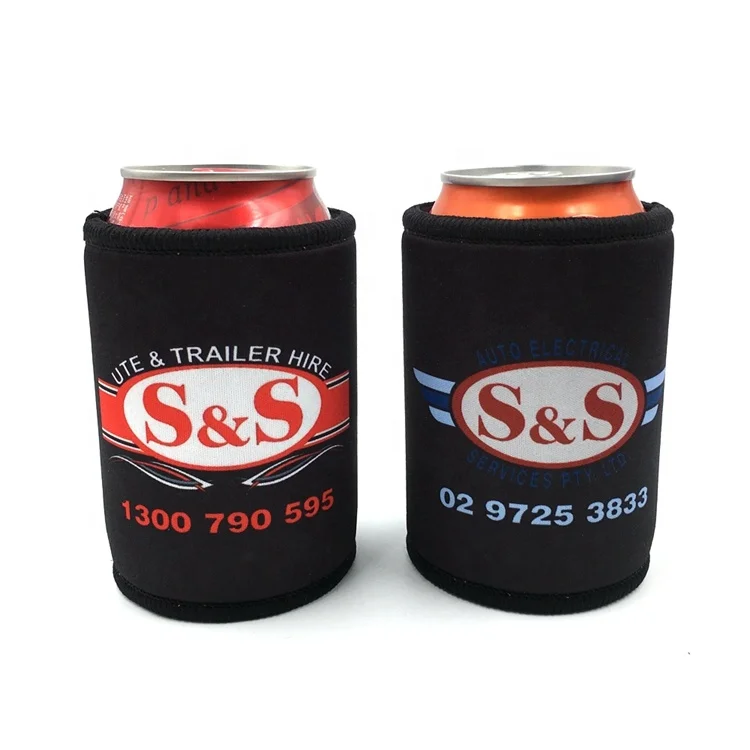 High Quality Manufacturer Customized Logo Heat Transfer Printing Neoprene Form Beer Can Coolers