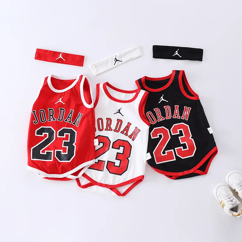 Cotton Baby Girls Boy Outdoor Sports Basketball Jersey Clothes Newborn Jumpsuit Romper Outfit