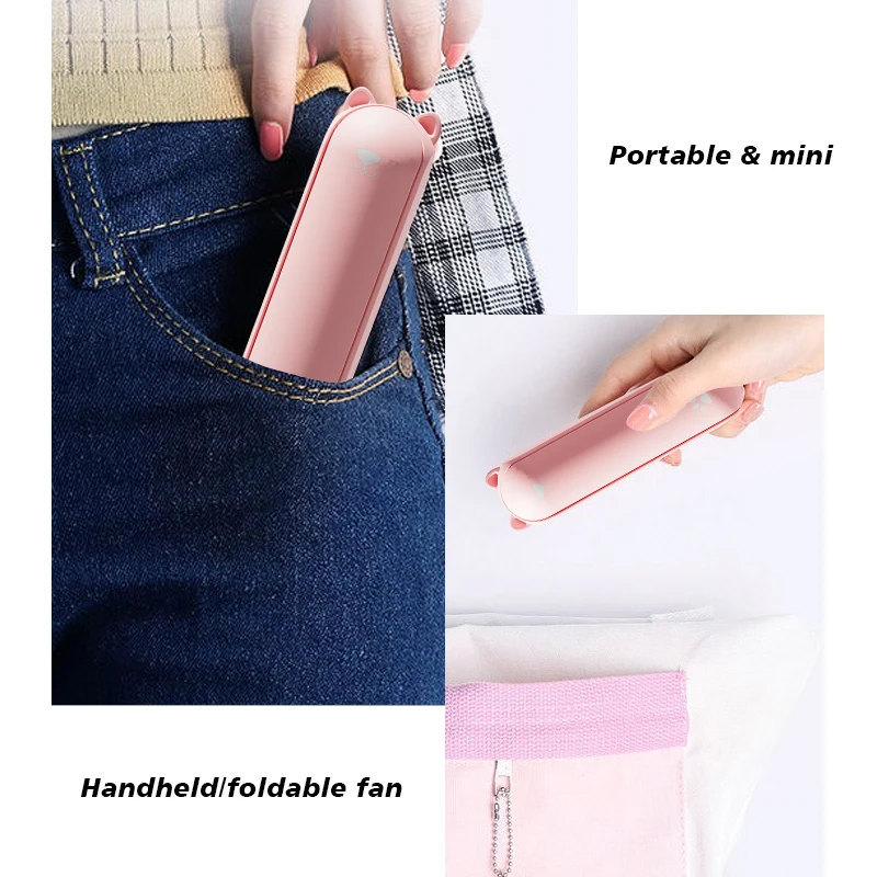 YUHUA Hot selling multifunctional USB mini fan with power bank Flashlight handheld rechargeable portable  3 in 1 fan