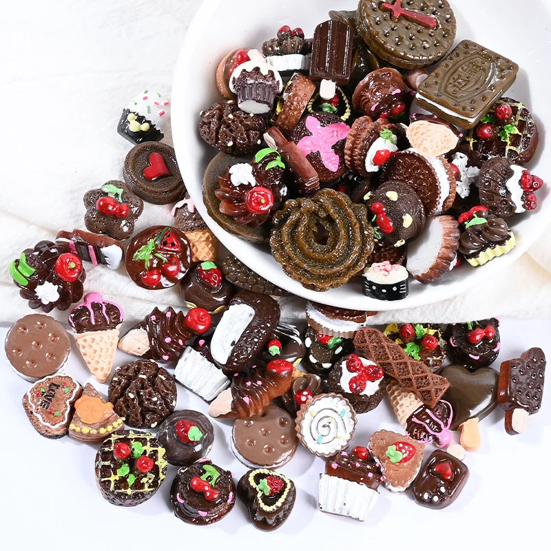 Kawaii 3D Nail Art Charms Mixed Resin Cute ice cream /Lollioop 3D Cookies Cartoon Candy Nail Decoration For DIY Acrylic Resin