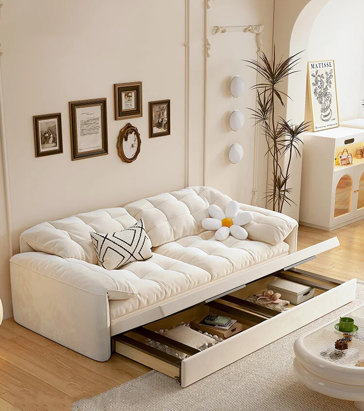 Collapsible stretch deformation sofa bed Living room multi-purpose sofa bed with storage Comfortable high-end leather sofa bed