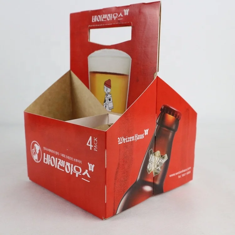 Custom water bottle shipping packaging corrugated cardboard box 6 12 24 pack bottle carrier beer box with insert divider