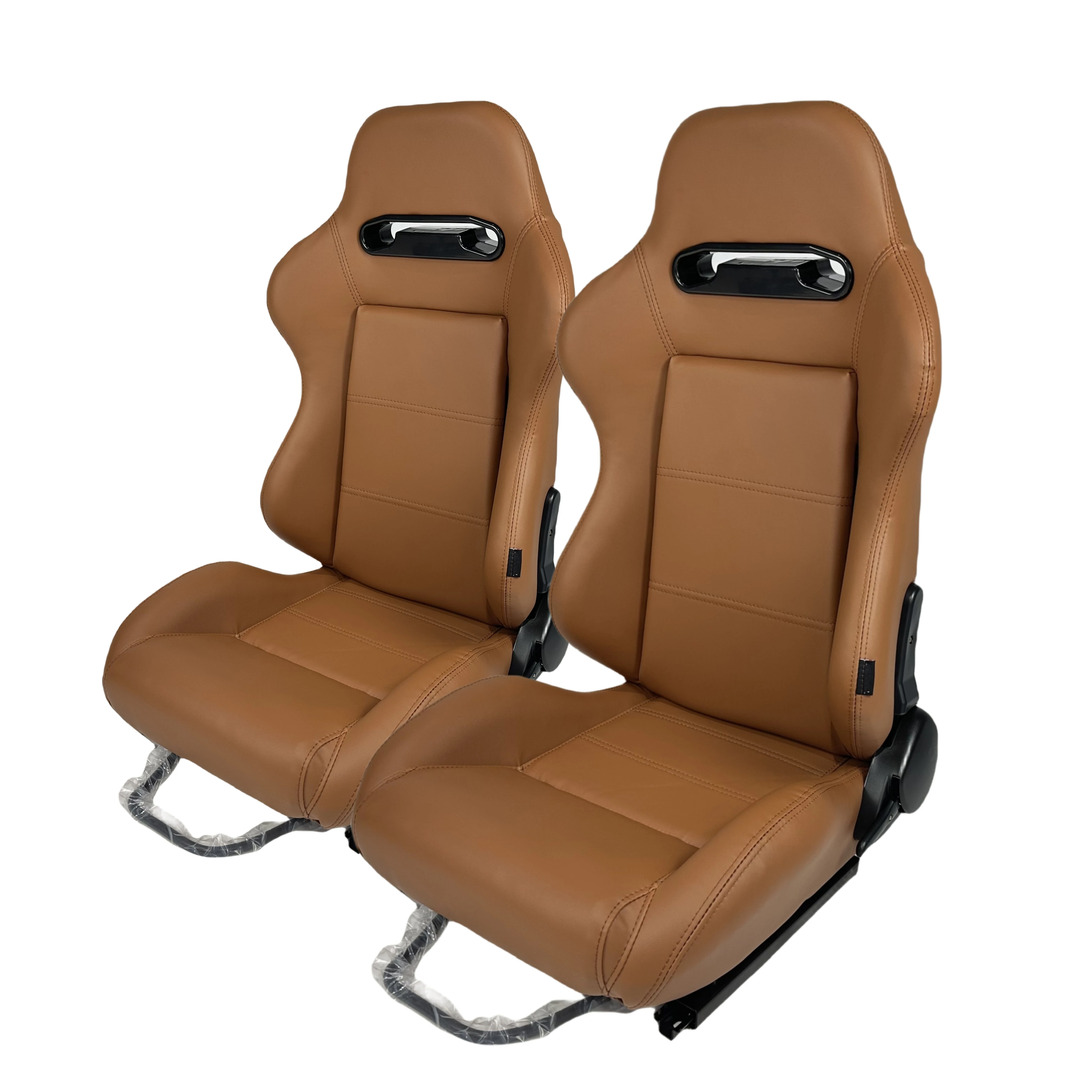 Индивидуальный Логотип универсальный коричневый ПВХ с откидным сиденьем для Sim-карты гоночное сиденье автомобиля