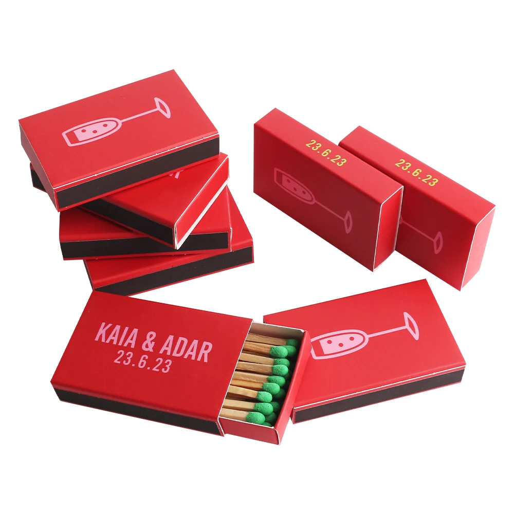 Wholesale Custom Printing Design Empty Candle Paper Red Matchbox for Matchstick
