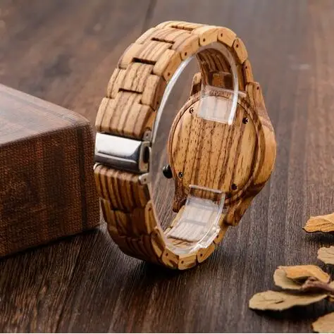 Natural wooden watch custom logo wrist watch high quality wood watch for men and women