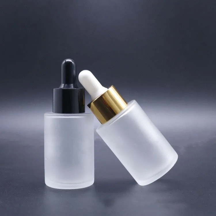 30ml 60ml frosted glass cosmetic face serum bottles with dropper 30 ml