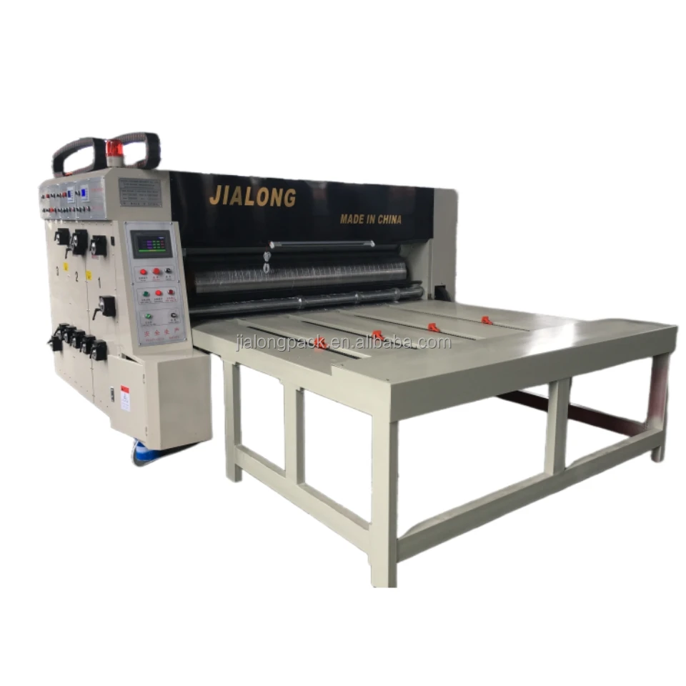 Chain feeder type two colors Printing slotting die cutting machine