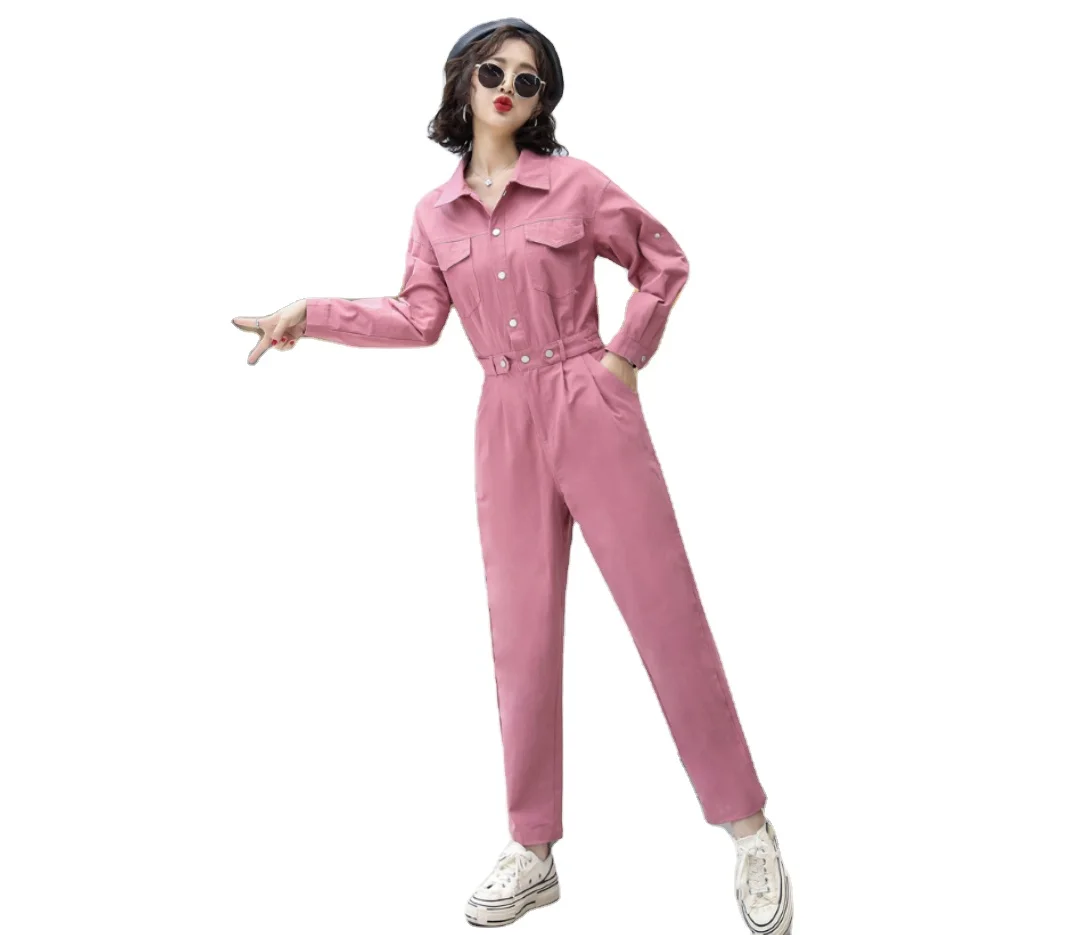 Wholesale Women Work Uniform Jumpsuit Pink Coverall