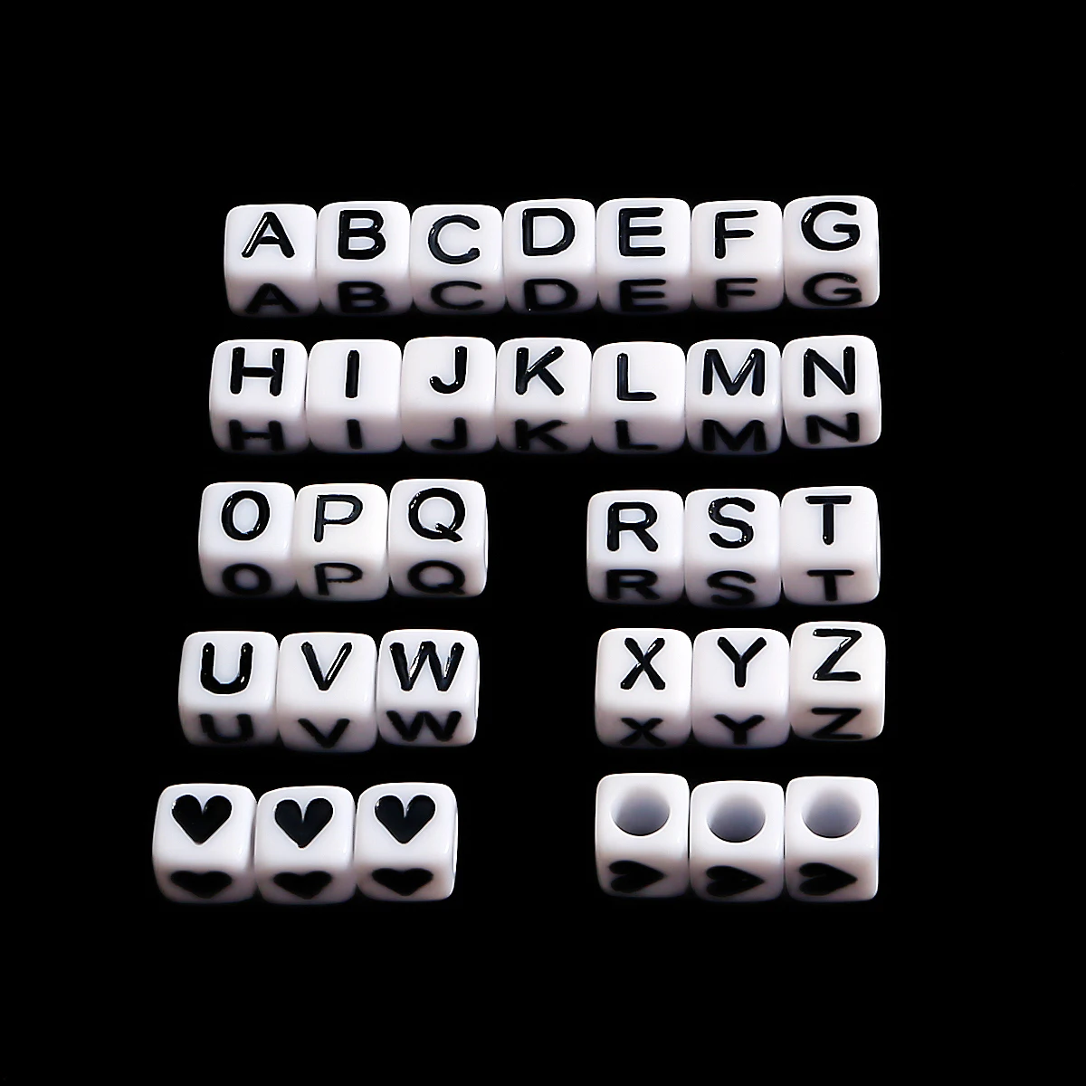 Wholesale 6x6mm Loose Plastic Acrylic English Cube Letter Beads Square Alphabet Beads For Diy Bracelet Other Jewelry Making