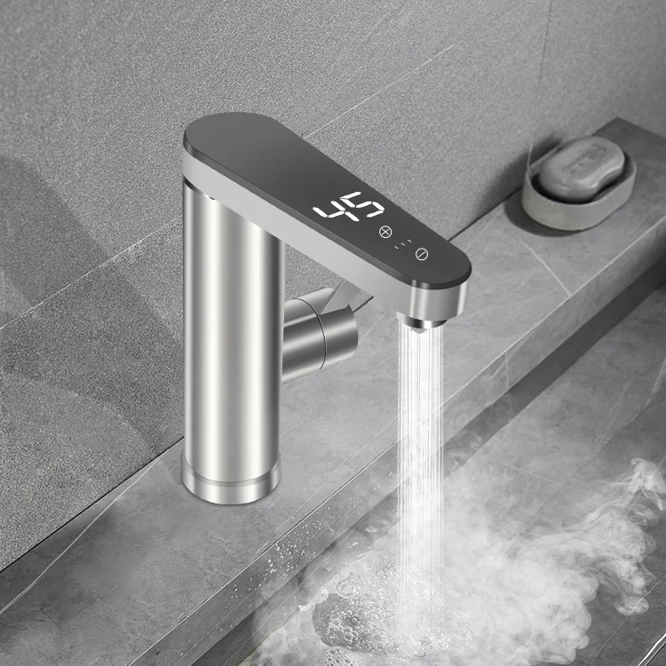 Fudeer Luxury bathroom design touch mixer tap robinet  faucet instant  electric heating faucet Stainless steel basin faucet