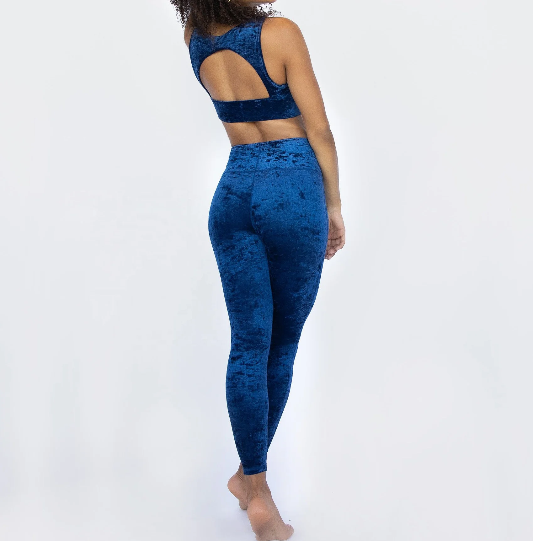 Gym Women Leggings Custom Logo High Quality Soft Velour Fabric Women Yoga Leggings