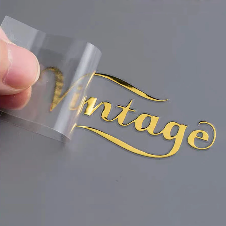 Custom Waterproof Metal Label Design 3D Vinyl Embossed Gold Logo Metal Sticker For Car Laptop NotebooK