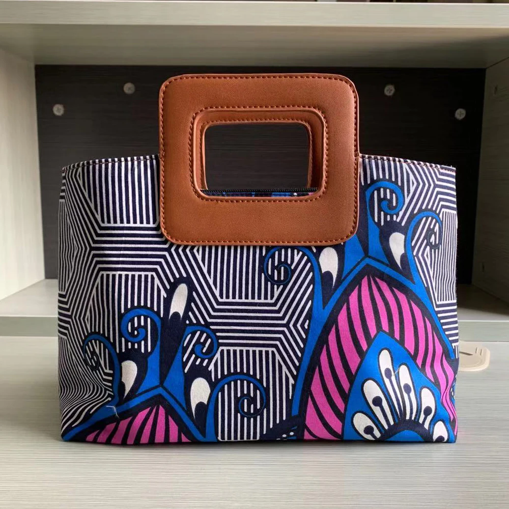Custom Bucket Ankara print bag African black art set hang toge bag wallet for ladies factory price