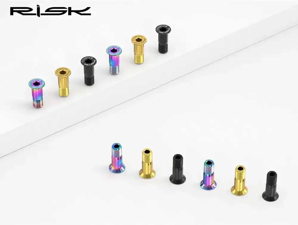 RISK 2PCS M5*14.2mm Bicycle Rear Derailleur Bolt Titanium  Jockey Wheel Bolt Parts MTB Bike Shifter Guide Roller Bolt Screw
