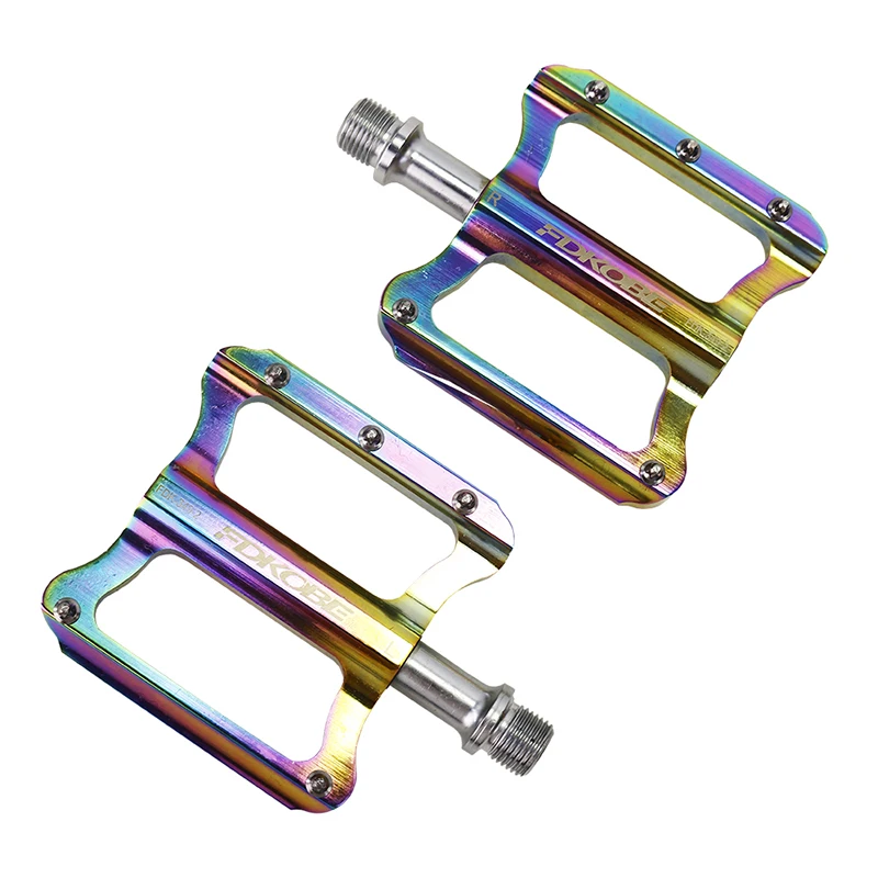 AKANTOR ultralight aluminum alloy cycle non-slip pedal mountain road bike rainbow color bicycle pedales other bicycle parts