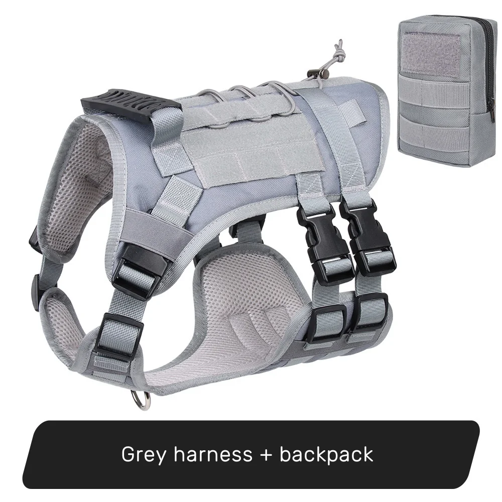 Custom Military Dog Tactical Harness Set with Handle for Large Service Dogs Rescue Dog Harness Hiking Collar and Leash Set