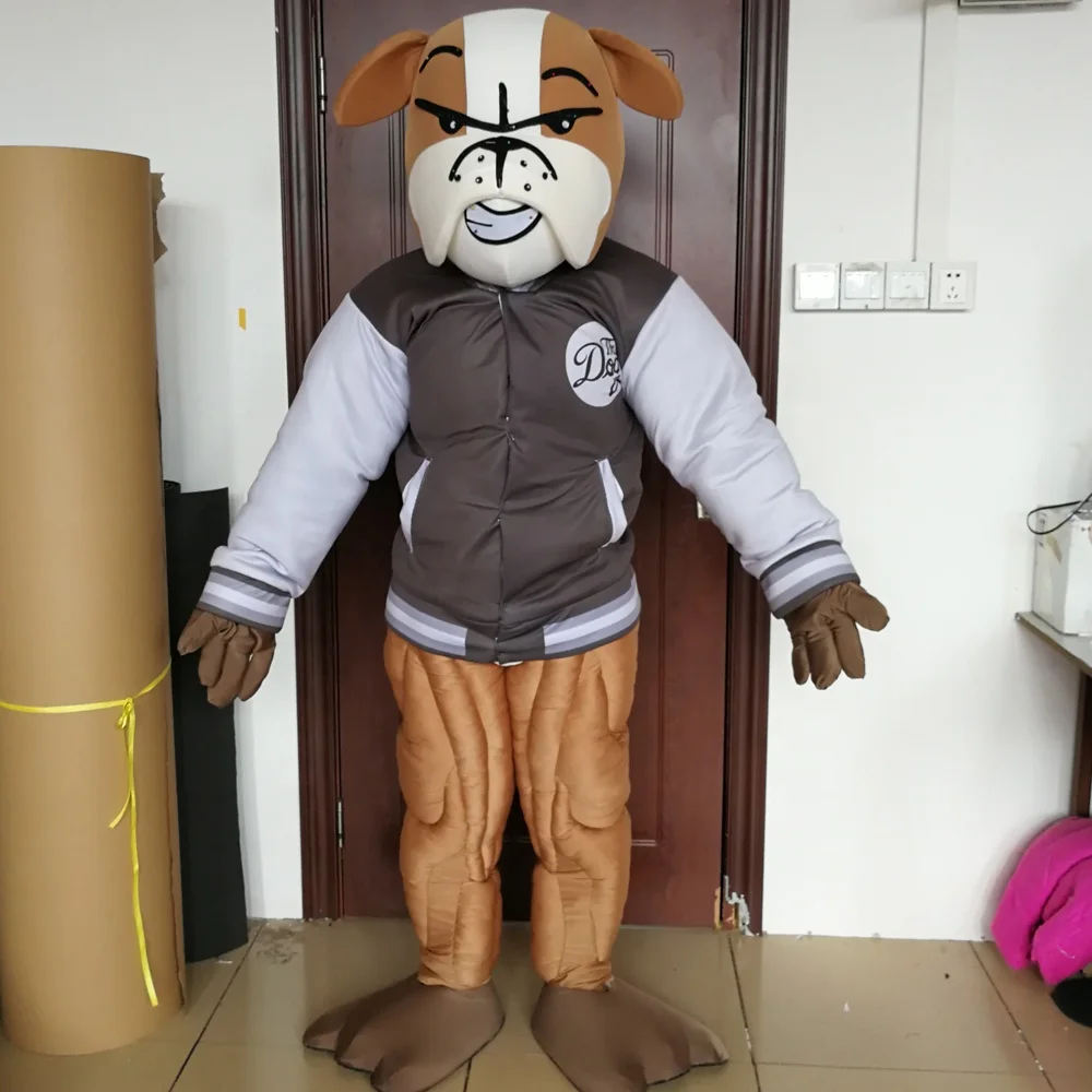 Unique adult character Beijing muscle dog mascot costume brown dog costume for sale