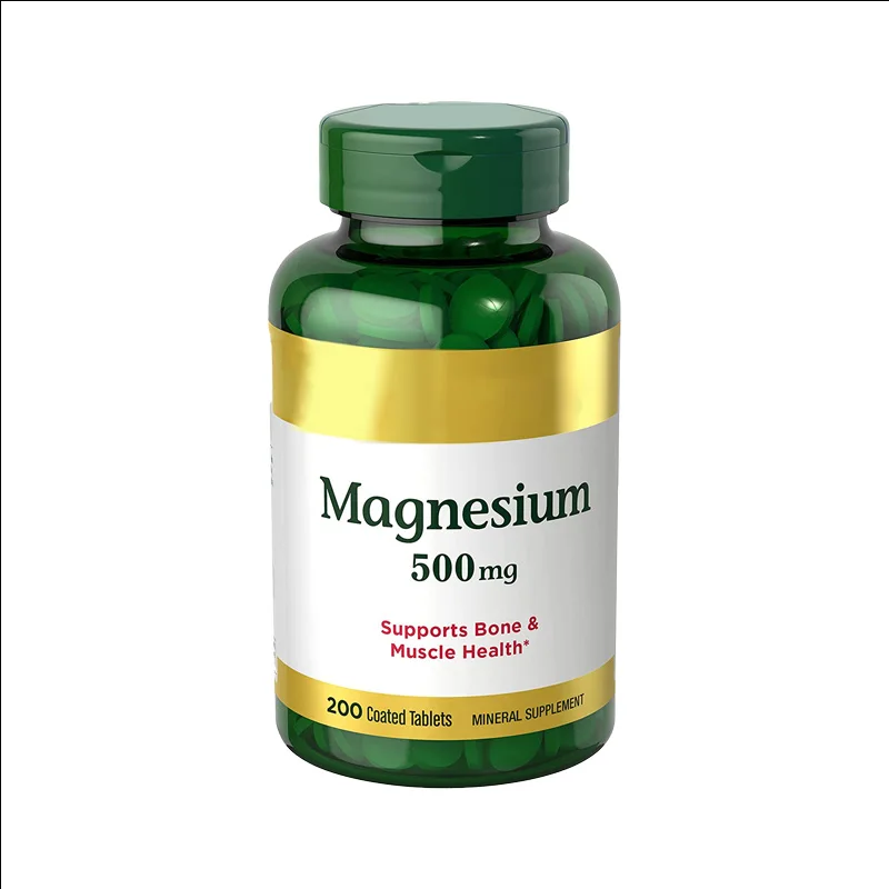 Factory Price Healthfood Magnesium 500 MG Tablets Supports Bone and Muscle Health Mineral Supplement High Potency Strength