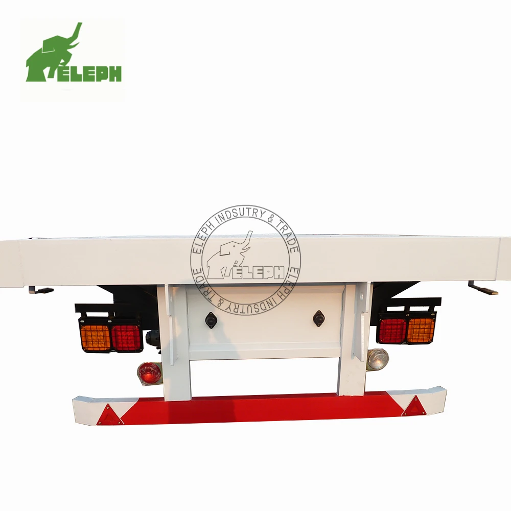 china brand 40 feet 45ft container trailer 3 axle flatbed semi trailers with 12 container lock 07