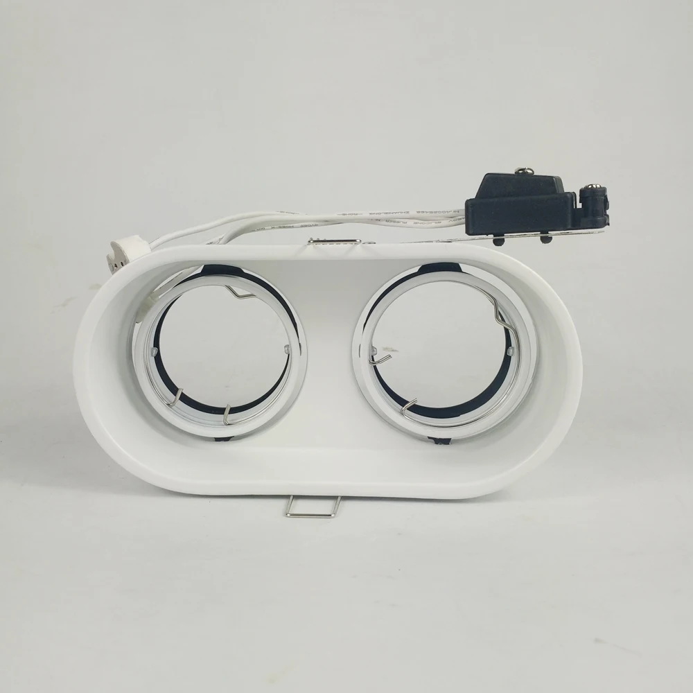 Simple Aluminum Directiononal Recessed Ceiling Double Head LED Spot Downlight Fitting GU10 MR16 Light Housing