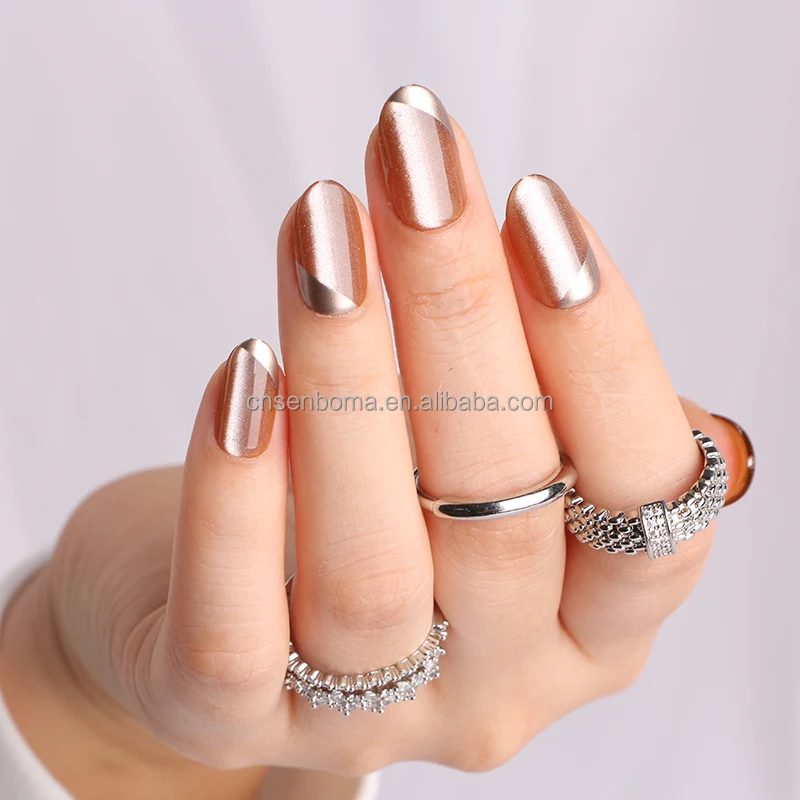 New Coming French Butterfly Crystal Nails Nude Pink Ombre Nail Ballerina Short Nails