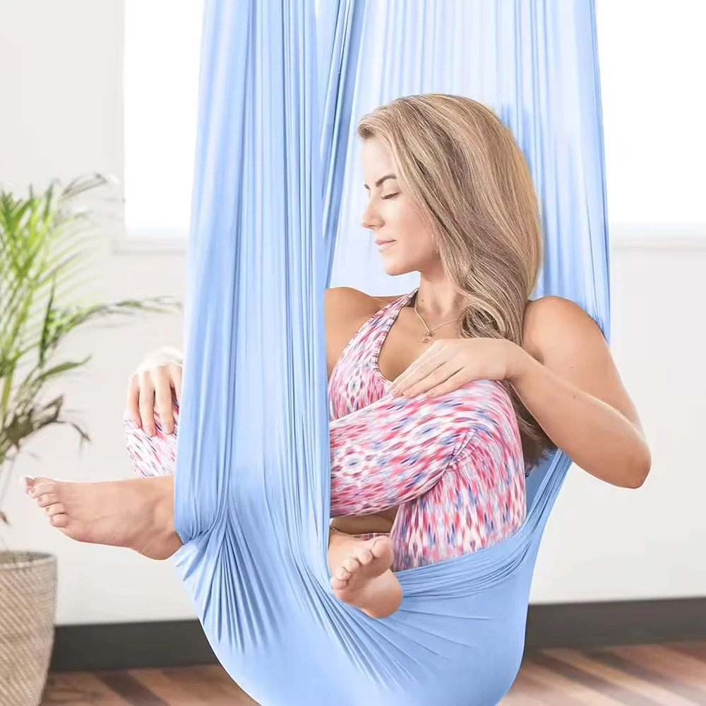 JIKE Aerial Yoga Swing комплект гамака для улучшения инверсии йоги гибкости прочности сердцевины светло-синего цвета