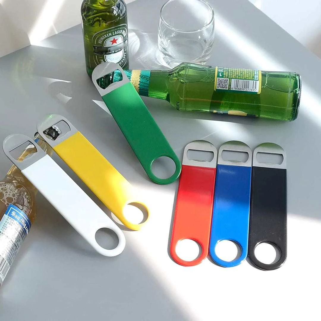 No Minimum Flat Stainless Steel Custom Blank Beer Bottle Opener Sublimation Bar Blade Beer Opener Metal