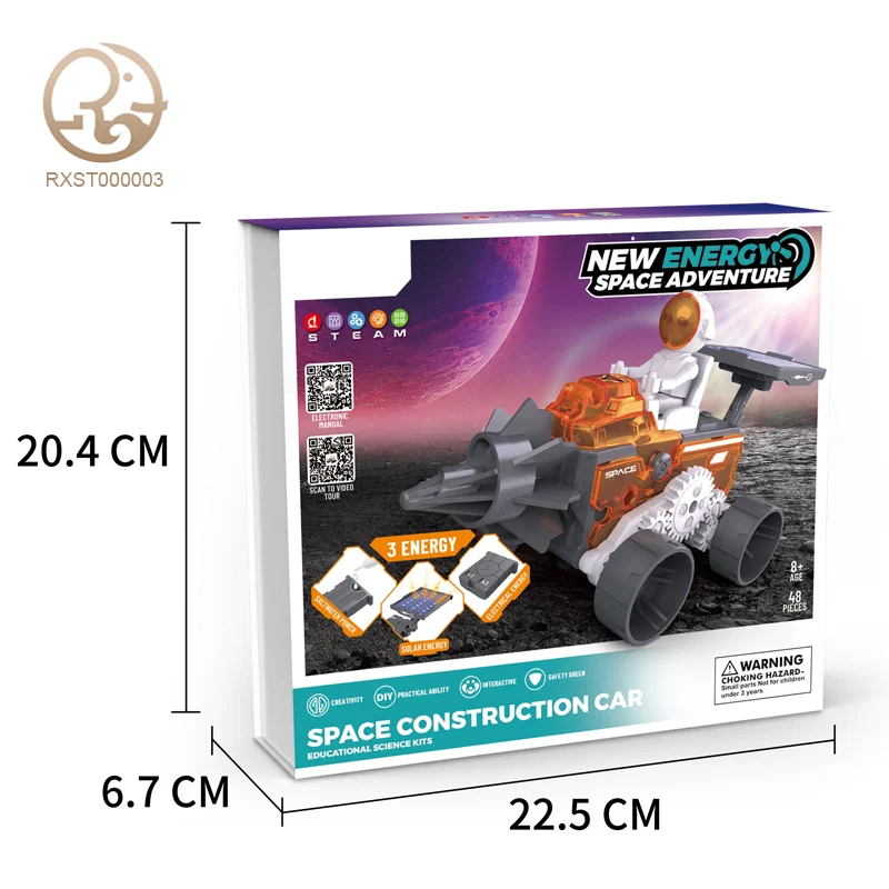 Electric DIY Assembly Space Construction Car Solar Energy Board Game Puzzle Children Educational Toy Plastic STEM Box Sets