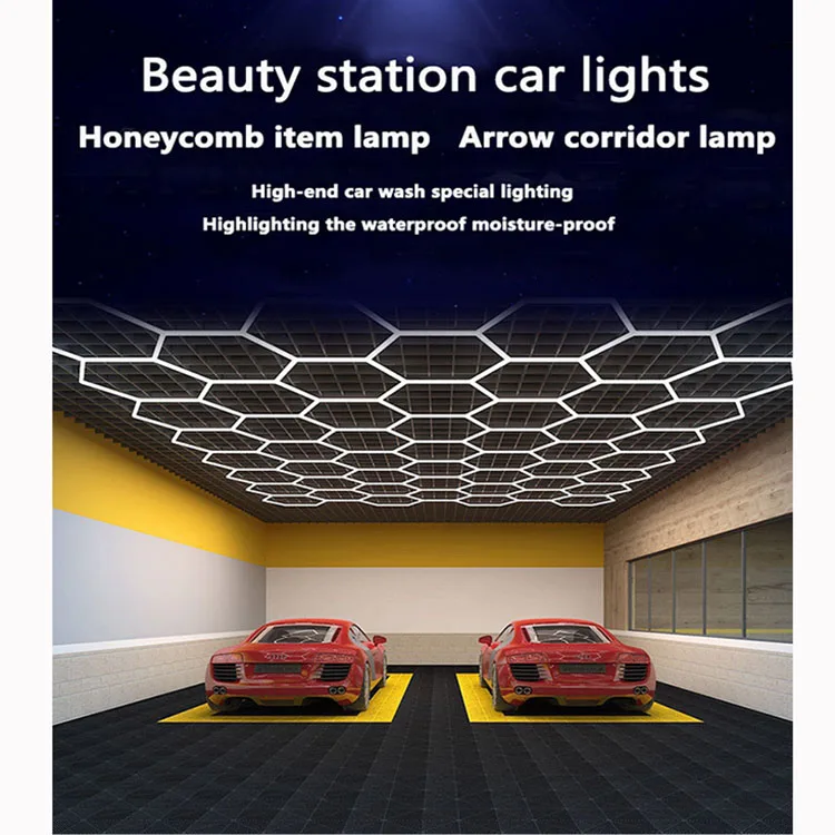 2022 Manufacturer waterproof car wash LED Hexagonal Light garage light led garage ceiling light