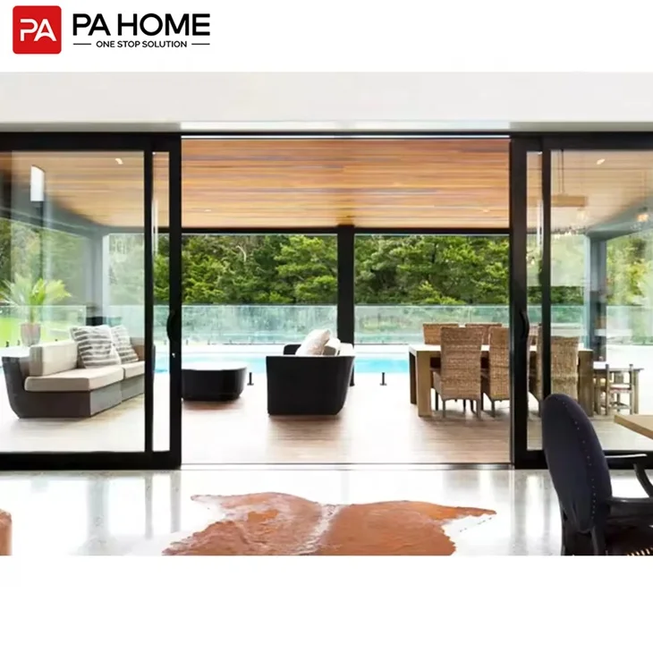 PA customized living room aluminum slim frame sliding glass door