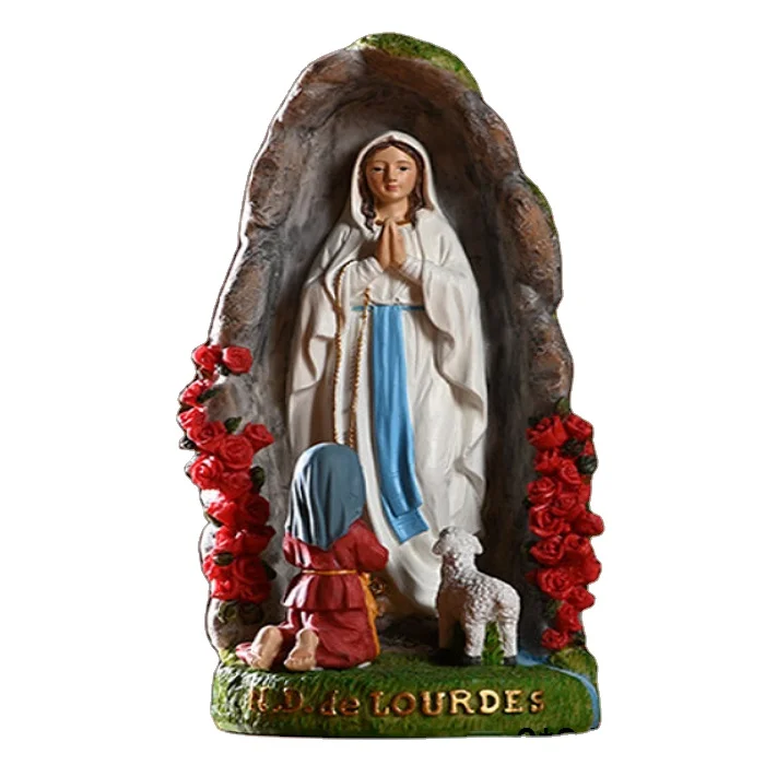 2022 PROMOTIONAL RESIN RELIGIOUS CHRISTIAN NUM MARIA LAMB KNEELING BABY KID TABLE DESK TOP DECORATIVE FIGURINE SCULPTURE STATUE