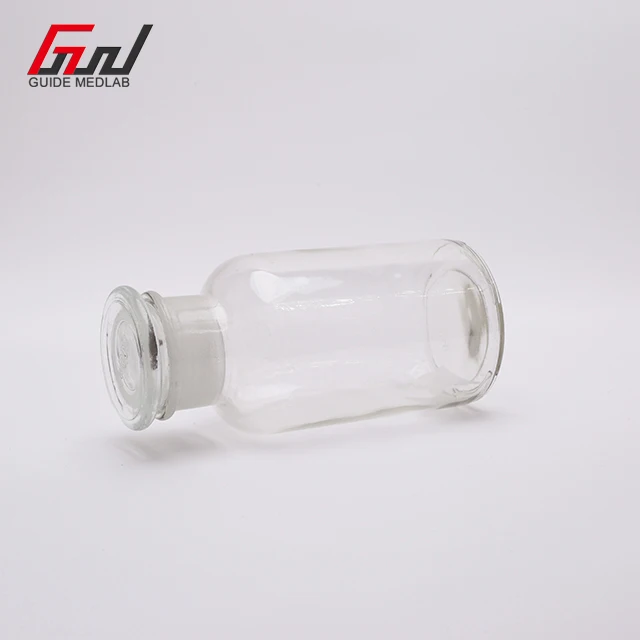 Лабораторное использование химическая прозрачная янтарная бутылка 250 мл бутылка с реагентом с широким горлышком бутылки с реагентом с крышкой