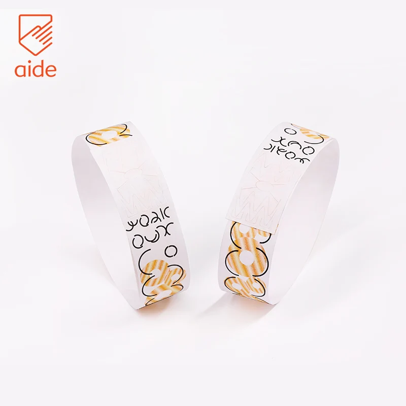 Custom Logo Printed Bracelet Waterproof Paper Tyvek Wristbands for Event Party Supplies