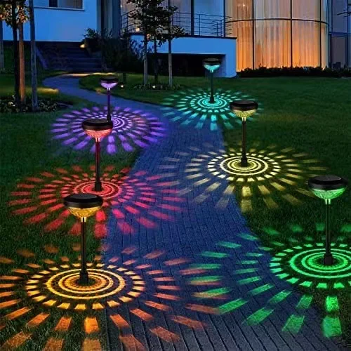 Wholesale High quality New Solar Outdoor Rgb Color Changing Landscape Lighting Warm Light Channel Lawn Decorative Garden Lights