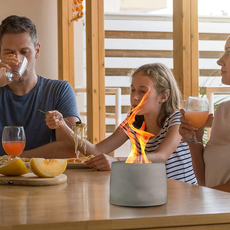 Top quality round rubbing alcohol fueled concrete portable fire bowls smores maker fire pit fireplace industry in china