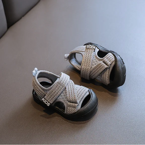 Summer New Boys Sandals Breathable Kids PU Shoes Non Slip Antiskid Baby Toddler Shoes