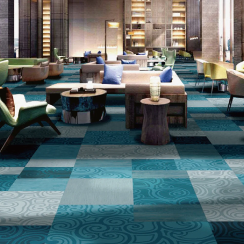 3D Printed Custom Loop Pile and Tufted Decorative Carpet 4m Width for Hotel Meeting Room Hallway Wall-to-Wall Full Carpet
