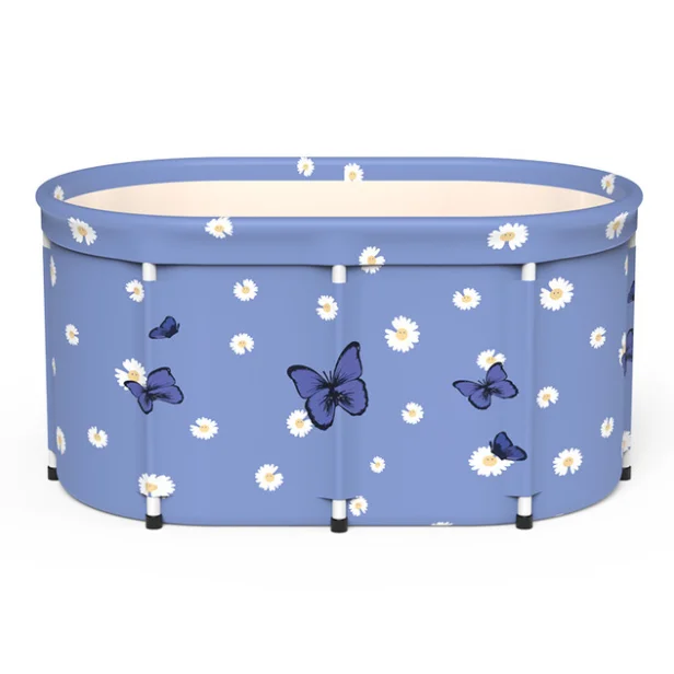 OEM quality bathtub fashion PVC peach skin butterfly pattern portable bathtub