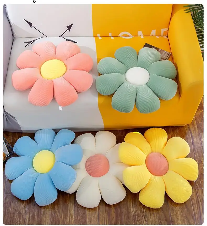 New Arrivals Daisy Flower Seat Cushion Cute Flower Shape Throw Pillow Soft Stuffed Plus Flowers