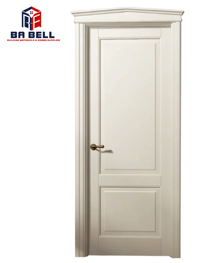 Роскошный дизайн внутренней двери с золотой металлической рамой полная отделка белая панель межкомнатные из массива дерева